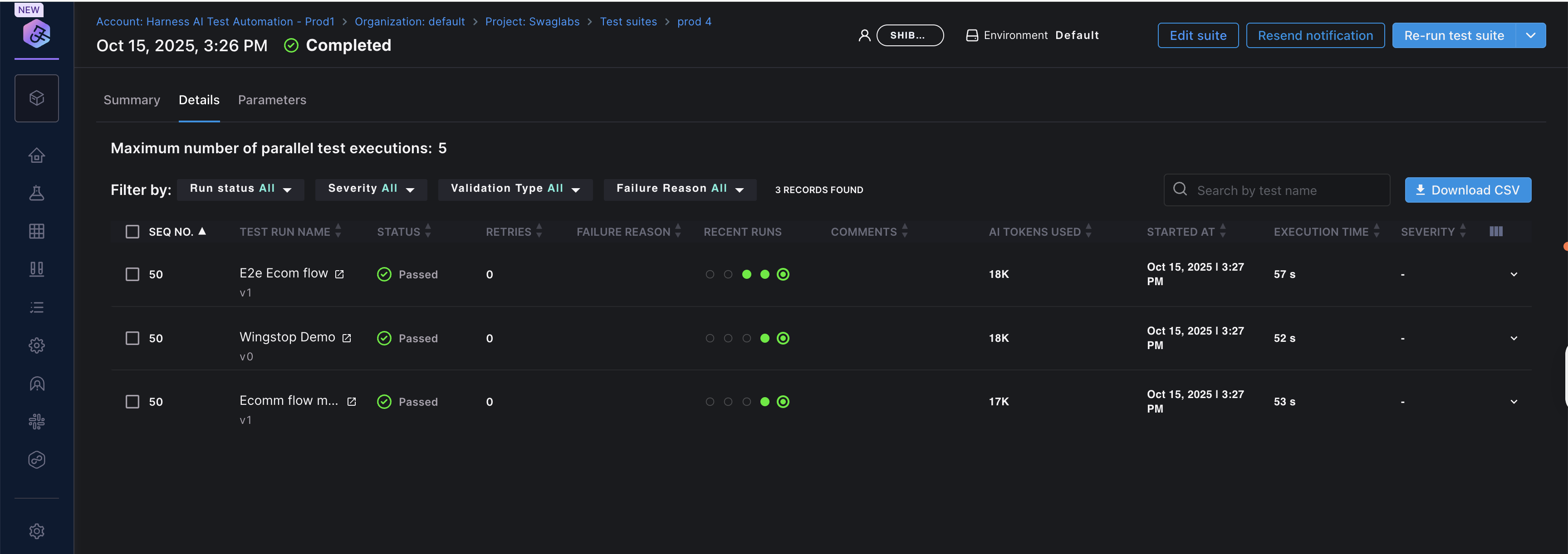 ReRun Test Suite